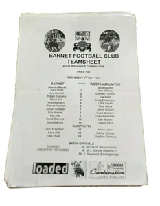 BARNET V WEST HAM UNITED  - FOOTBALL COMBINATION - 5/5/1999 - Picture 1 of 1