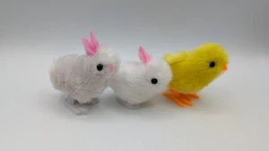 Wind Up Jumping White Bunny & Yellow Baby Chick Chicken Easter Egg 3 Pk - Picture 1 of 6