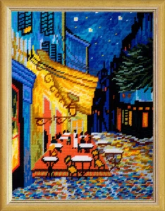 DIY Printed Tapestry Kit "The Night Café", size 14.2x18.5 in / 36x47 cm, Brvsk - Picture 1 of 4
