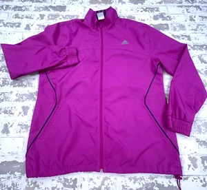 Adidas Jacket Women Large Pink Windbreaker Track Suit Warm Up Lightweight Ladies - Picture 1 of 9