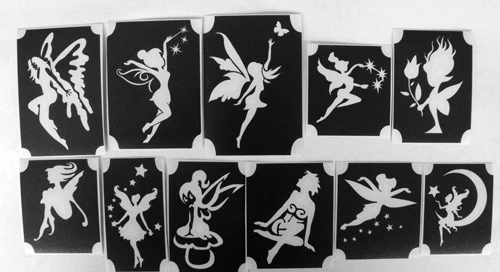 GLITTERTATTOO4YOU 11 different tattoo stencils glitter tattoo body jewelry fairy fantasy