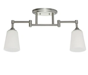 SEA GULL LIGHTING 2-Light Brushed Nickel Track Lighting Kit with White Glass - Picture 1 of 2