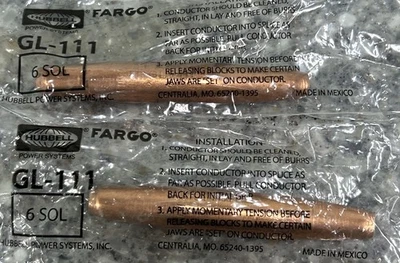 Empalme automático de línea aérea Fargo 1 AWG cobre GL-111 6 SOL (PAQUETE DE 2) Foto 1 de 2