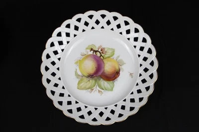 Nymphenburg Porzellan Teller 26,5 cm Obst Früchte Malerei Durchbruchteller - Bild 1 von 4