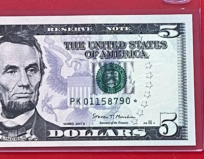 2017A STAR NOTE* $5 ( DALLAS K ) UNCIRCULATED - Image 1 of 3