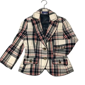 Burberry Blue Label Check Tailored Jacket Blazer Nova Check Horse Logo 38 M Size - Picture 1 of 24