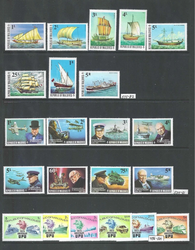 SELLOS DE MALDIVAS MNH - 3 juegos completos con altos valores - lote único - ¡Echa un vistazo! Foto 1 de 4