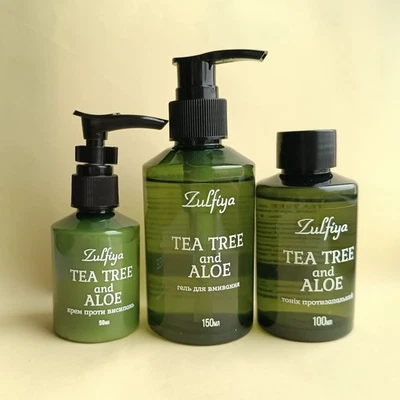 SET of 3 Aloe Vera&Tea Tree Wash Gel, Anti-inflammatory tonic, Anti-Rash Cream - Image 1 of 4