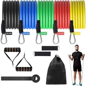 13PCS Set Resistance Bands Workout Exercise Crossfit Fitness Yoga Training Tubes - Picture 1 of 12