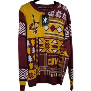 NUEVO CON ETIQUETAS Klew Cleveland Cavaliers Feo Navidad Suéter Para Hombres Talla Grande Vacaciones NBA - Imagen 1 de 13