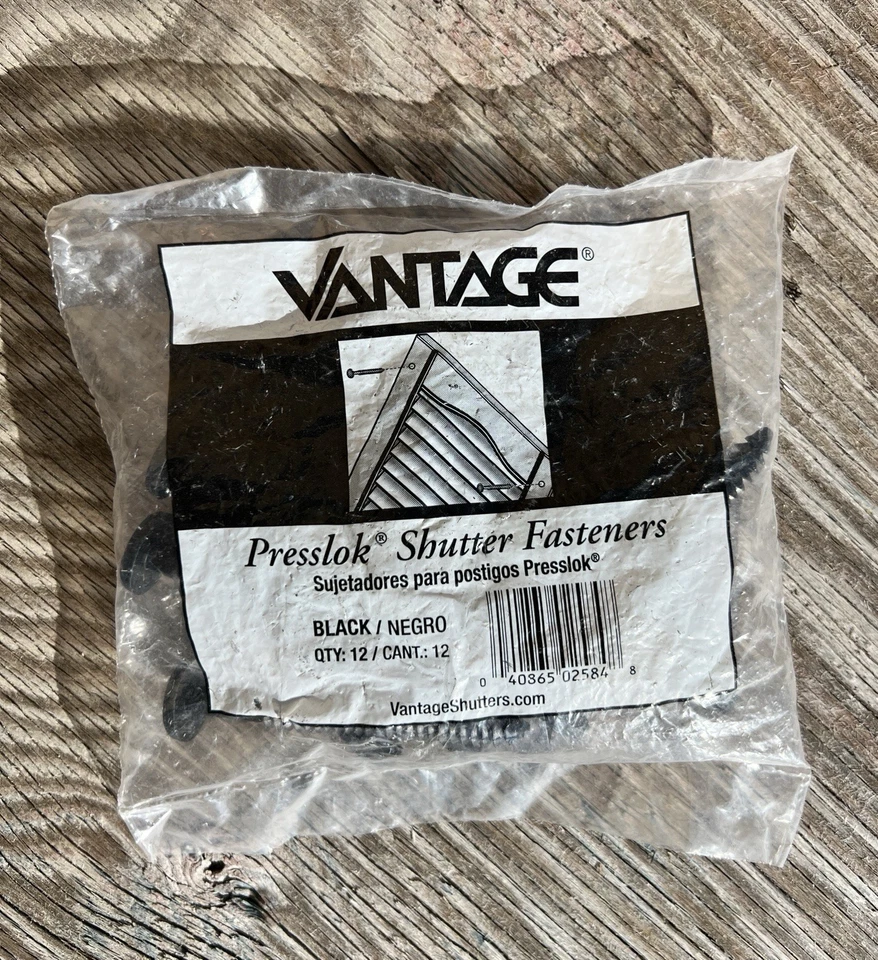 (12-Pk) Vantage Exterior Shutter Fasteners Black 3"