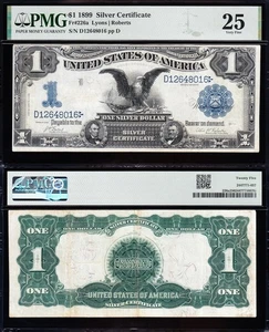 VERY NICE Fr. 226a Lyons Roberts 1899 $1 "BLACK EAGLE" Silver Cert.! PMG 25! 016 - Picture 1 of 3
