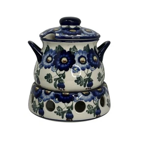 Polish Pottery Gravy / Sauce Warmer Mini Soup Tureen - NO LADLE - Picture 1 of 11