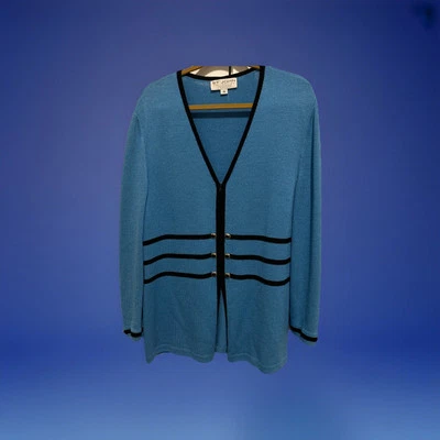 Chaqueta de punto de colección ST Johns Collection By Marie gris para mujer verde azulado con cremallera 14 Foto 1 de 4