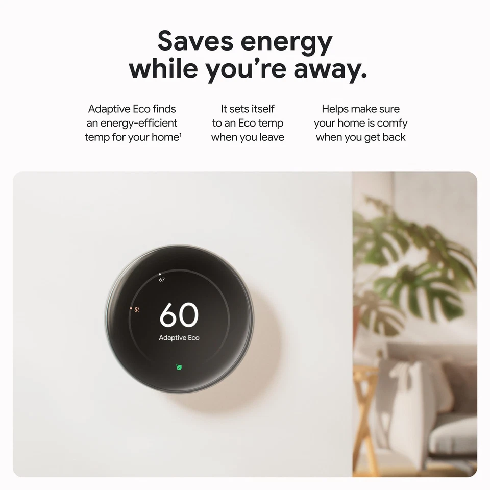 Google Nest Learning Thermostat GA05169-US with Temperature Sensor - Polished