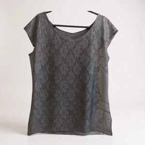 LC Lauren Conrad Camisa Manga Gorra Encaje Negro Transparente NUEVA XL - Imagen 1 de 7