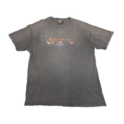 vtg Harley Davidson Shirt Mens XLARGE Black distressed Graphic crew neck size XL - image 1 of 4