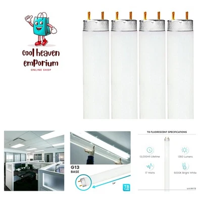 F17T8/850 17W 24 Inch T8 Fluorescent Tube Light Bulb, 5000K Bright White, 135... - Image 1 of 4