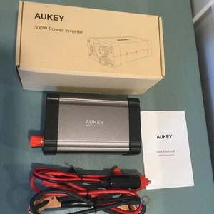 AUKEY 300W Power Inverter 2xAC 2xUSB PA-V30 - NEW OPEN BOX - Picture 1 of 10