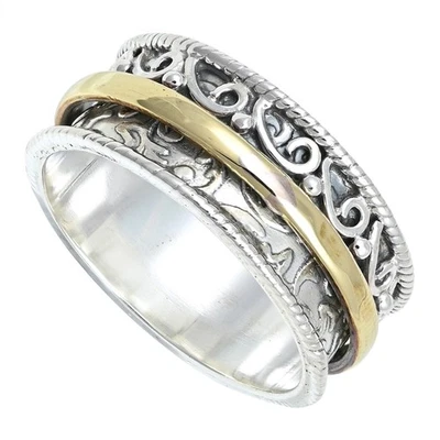 Meditation Spinner Ring Gift For Women Silver 925 Sterling Handmade TSR1209 - Image 1 of 4