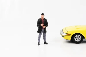 1:18 Figur Car Meet 3 Mann mit schwarzem Mantel American Diorama Figuren - Picture 1 of 2
