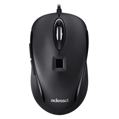 Wired USB Mouse with Fingerprint Reader 1200 DPI Biometric Security TAA Complian - Image 1 of 4