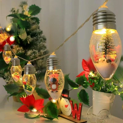Christmas Tree String Light -10 LED Vintage Xmas Bubble Lights,6Ft Battery - Image 1 of 4