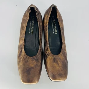 Donald Pliner Damenschuhe bronzefarben metallic Leder eckige Zehenpartie Ballerinas 8,5 M - Bild 1 von 6