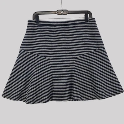 J.Crew 裙粗花呢条纹 PLAZA 喇叭迷你高腰 10 码 — 第 1/4 张图片