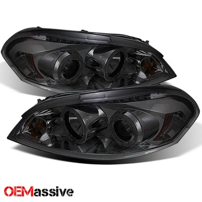 Fits Smoked 06-16 Impala 06-07 Monte Carlo Halo Projector Headlights Left+Right - Image 1 of 4
