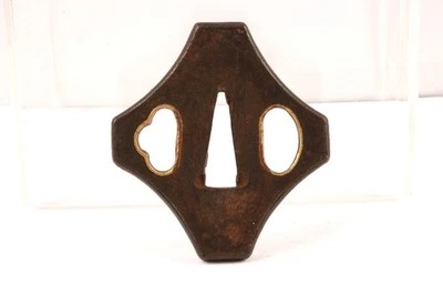 Japón Antiguo Era Edo Rombo Forma Tsuba Hierro Espada Katana Sin Caja  Foto 1 de 4