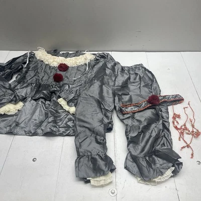 Nuevo Disfraz de Halloween Payaso Miedo Gris Conjunto de 7 Piezas Adultos Talla 3XL Foto 1 de 4