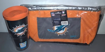 Miami Dolphins 24 oz Tervis Tumbler and Coleman 12 Can Cooler Bag BOTH NEW - Image 1 of 4