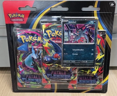 Pokemon Fatale Flammen 3-Pack Blister Sniebel Deutsch  NEU OVP - Bild 1 von 2