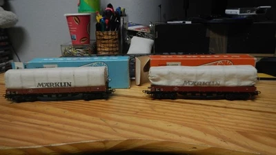 H0 Märklin 2x 4517 Planewagen 4 Achsig in alter OVP - Bild 1 von 4