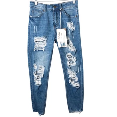 Gogo Jeans NWT Women's High Rise Heavily Distressed Ankle Length Jeans 7/28 - Image 1 of 4