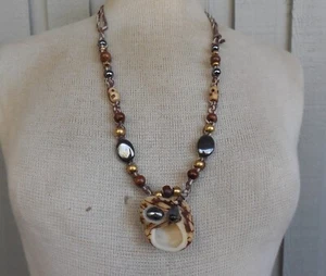 Hematite Tagua Secret Stash Locket Hemp Necklace Skull Beads Adjustable Length - Picture 1 of 14