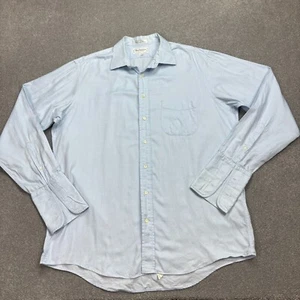 Burberry Shirt Adult Extra Large Blue England London Herringbone USA Made Men* - Picture 1 of 12