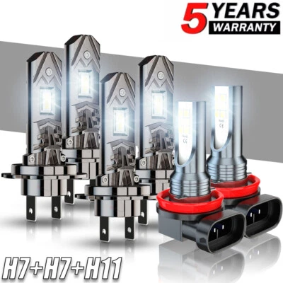 For Mercedes-Benz S430 03-06 6x Bulbs LED Headlights High/Low Beams + Fog Lights - Image 1 of 4