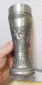 Frieling Zinn 95% pewter large Beer Drinking Cup w Poem on one side, 9 inch tall - Picture 1 of 10