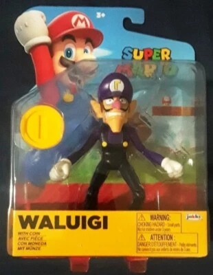 Figura de acción World of Nintendo Super Mario Waluigi 4 pulgadas Foto 1 de 2