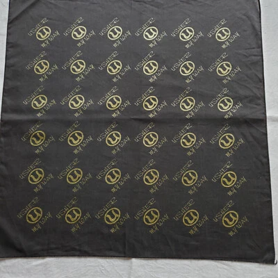 Bandana Usher Merch My Way ahumada negra dorada brillante impresión de logotipo 20"x20" rara Foto 1 de 4