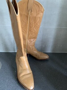 Nocona Tan Leather Buckaroo Western Cowgirl Boots Size 5.5 B - Picture 1 of 11