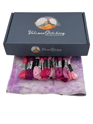 VolcanoStitching Shades of Pink Embroidery Thread and Fabric Set - Image 1 of 4