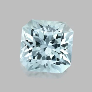 2.98cts DELIGHTFUL SQUARE OCTAGON PORTUGUESE CUT NATURAL SKY BLUE AQUAMARINE - Picture 1 of 1