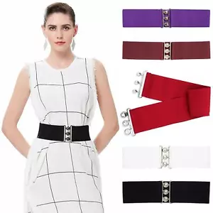 Womens Enzo Belts Elasticated Stretch Classic Ladies Waist Dress Belts Size S-L - Picture 1 of 21