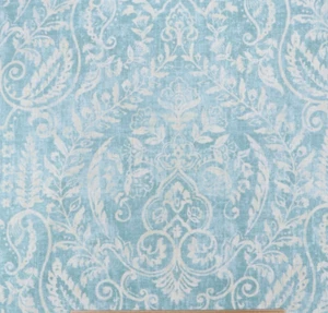 Frühlingsangebot 2 Vorhänge BONAIRE Distressed Medaillon Himmelblau Leinen Hergestellt in den USA - Bild 1 von 3