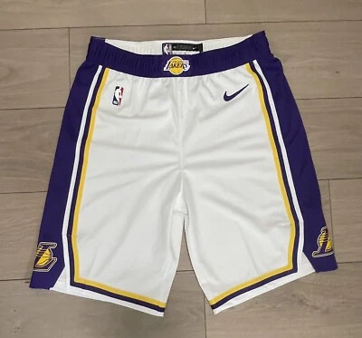 Lakers team issued size 40+2 pro cut jersey shorts White Nike LeBron James - Image 1 of 4