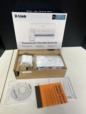 D-Link DHP-348AV Powerline AV 4-Port Switch Mini Kit Open Box - Image 1 of 4