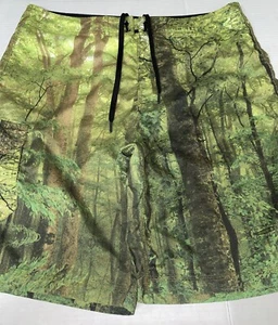 NIKE 6.0 FOREST SCENE SWIM TRUNKS CREEK RIVER WATER SWIMMING SUMMER PREOWNED - Picture 1 of 9